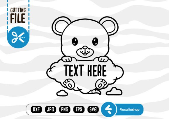 Animal Cloud Split Frame SVG: Graphics for Crafts