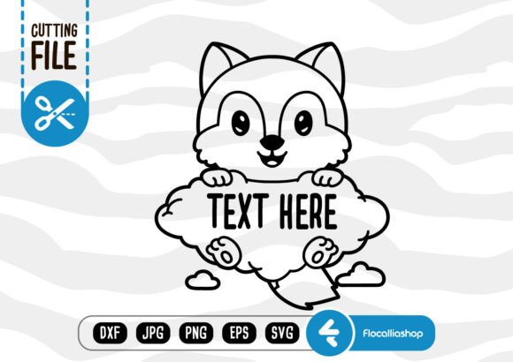 Animal Cloud Split Frame, Wolf SVG: Graphics for Crafts