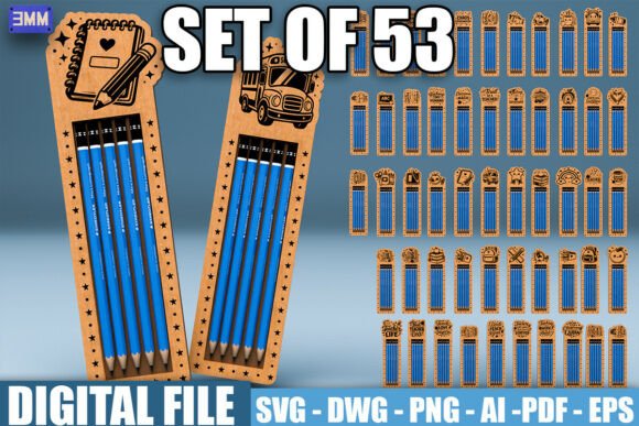 Bundle 53 Teacher Pencil Holder SVG