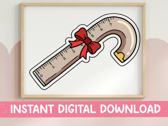 Candy Cane Ruler SVG: Graphics for T-Shirt Designs