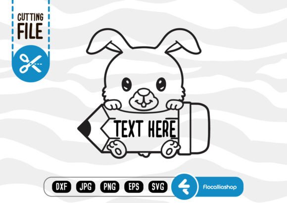 Cute Pencil Monogram SVG, Rabbit SVG — Crafts & Graphics