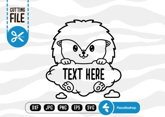 Cute Woodland Cloud SVG, Hedgehog SVG
