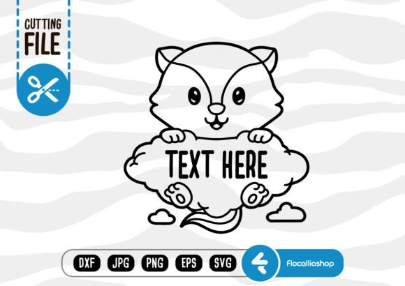 Cute Woodland Cloud SVG, Skunk SVG for Crafts & Graphics