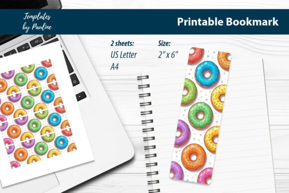 Donut Bookmarks for Kids Printable: Graphics & Print Templates