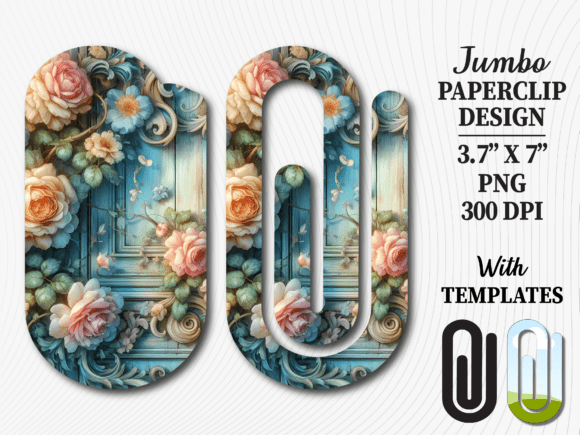 Door Victorian Floral Jumbo Paperclip