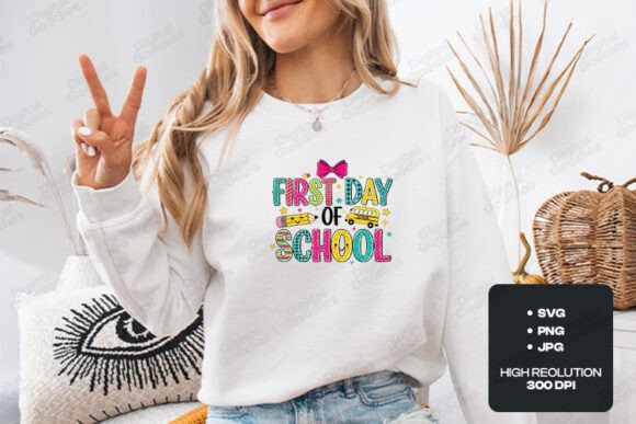 First Day of School Pencil Bus Graphics for T-Shirt Designs