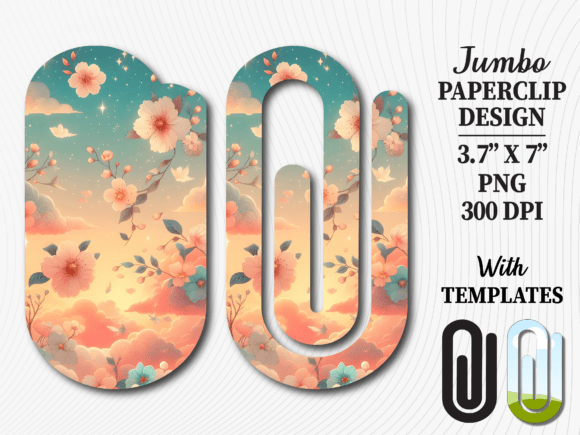Floral Cherry Blossom Jumbo Paperclip Graphics