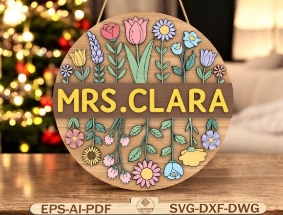 Floral Classroom Welcome Door Sign SVG: Graphics for Handmade Teachers