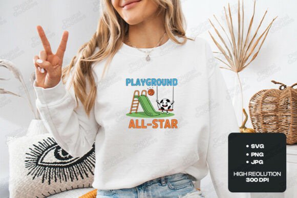 Playground All-Star Fun School Design: Graphics for T-Shirt Designs & Content
