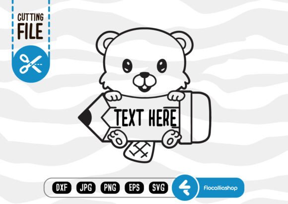 School Name Border SVG: Beaver Graphics for Crafts
