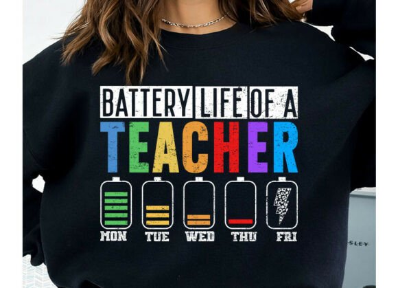 Teacher Battery Life PNG Graphics for T-Shirt Designs