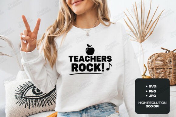 Teachers Rock SVG PNG Design: Graphics for T-Shirt Designs