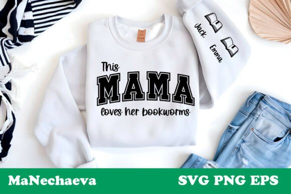 This Mama Loves Her Bookworms SVG: Graphics for Crafts & Branding