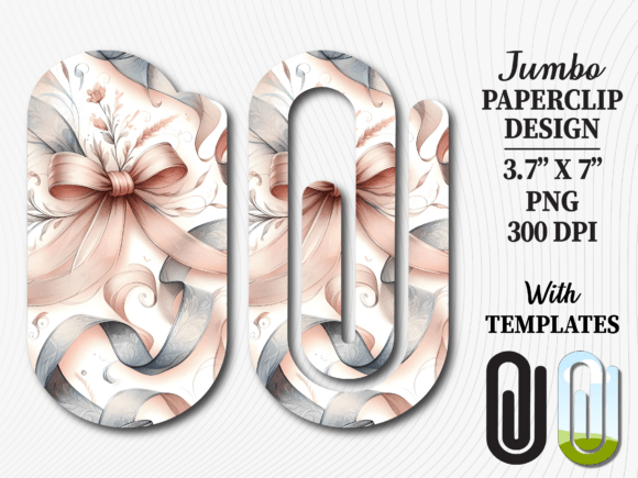 Vintage Bow Ribbon Silk Jumbo Paperclip Graphics