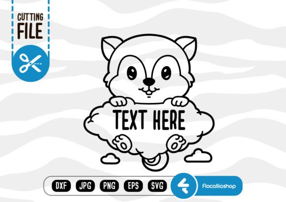 Woodland Cloud Name Frame, Squirrel SVG: Graphics for Crafts